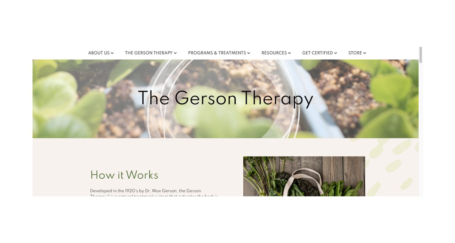 The Gerson Institute and Gerson Therapy